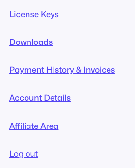 Account Menu