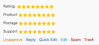 Comment Rating Field Pro Plugin: Edit Ratings: Edit Link