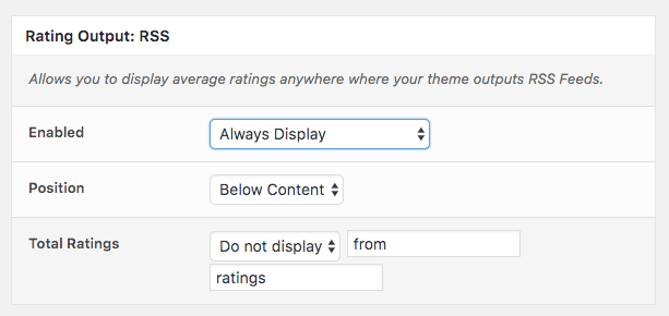 Comment Rating Field Pro Plugin: Rating Output RSS