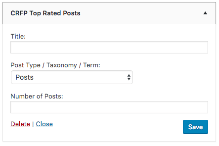 Comment Rating Field Pro Plugin: Widgets: Config