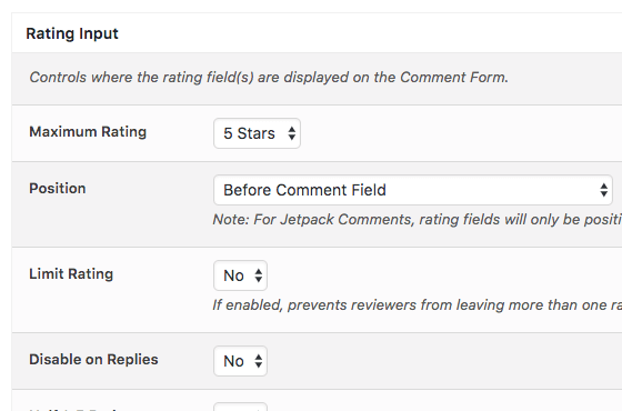 Comment Rating Field Pro: Rating Fields Placement