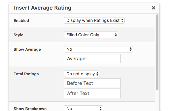Comment Rating Field Pro: Shortcodes