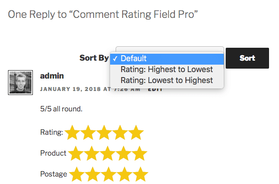 Comment Rating Field Pro: Sort Comments by Rating