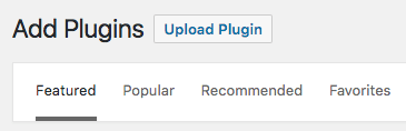 Installation: Upload Plugin