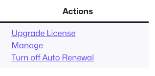 License Key Actions