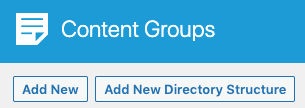 Page Generator Pro: Content Groups: Add New Directory Structure Button
