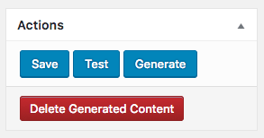 Page Generator Pro: Generate: Actions