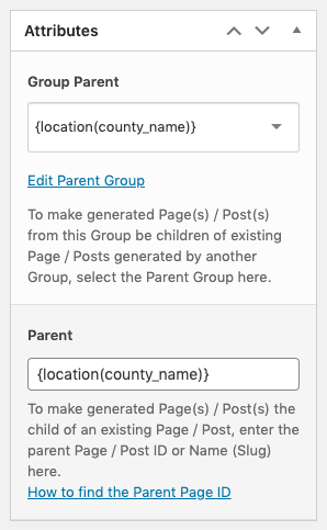 Page Generator Pro: Generate: Content: Attributes