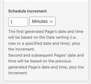 Page Generator Pro: Generate Content: Schedule Increment