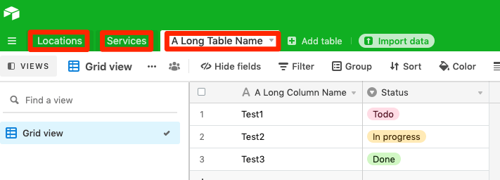 Page Generator Pro: Keywords: Airtable: Select Table Name