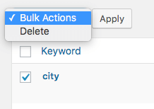 Page Generator Pro: Keywords: Bulk Delete