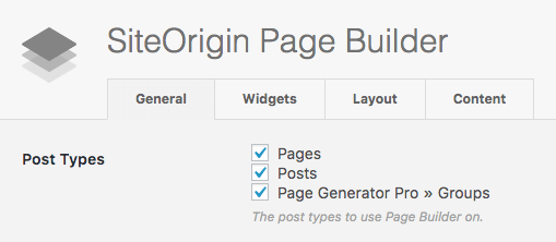 Page Generator Pro: Page Builders: SiteOrigin