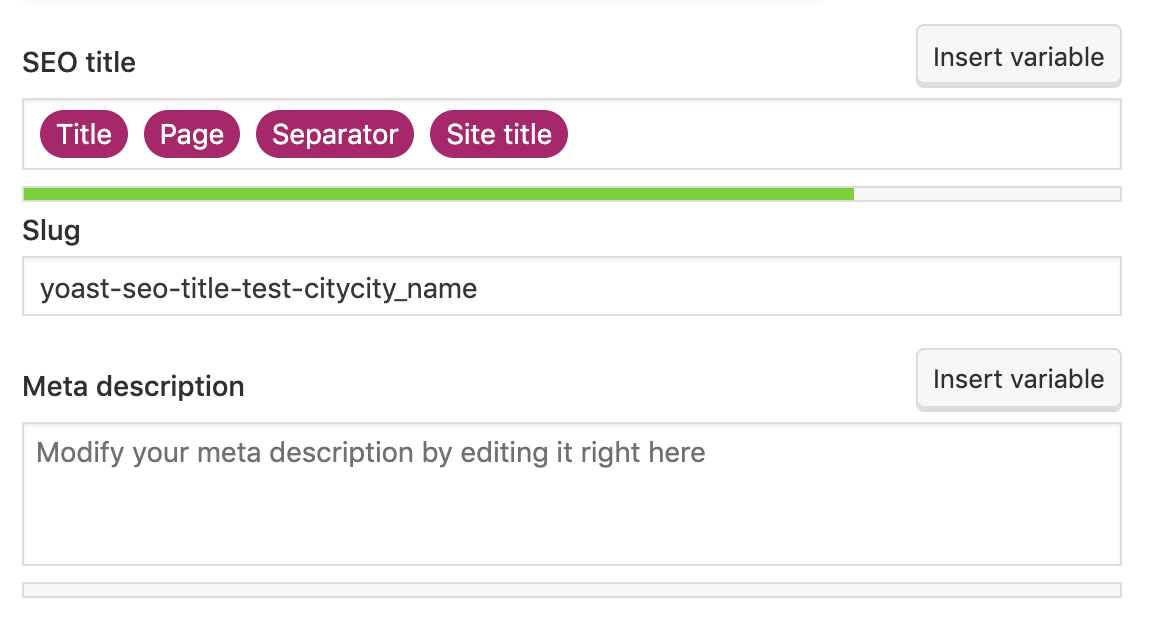 Page Generator Pro: SEO: Yoast Meta