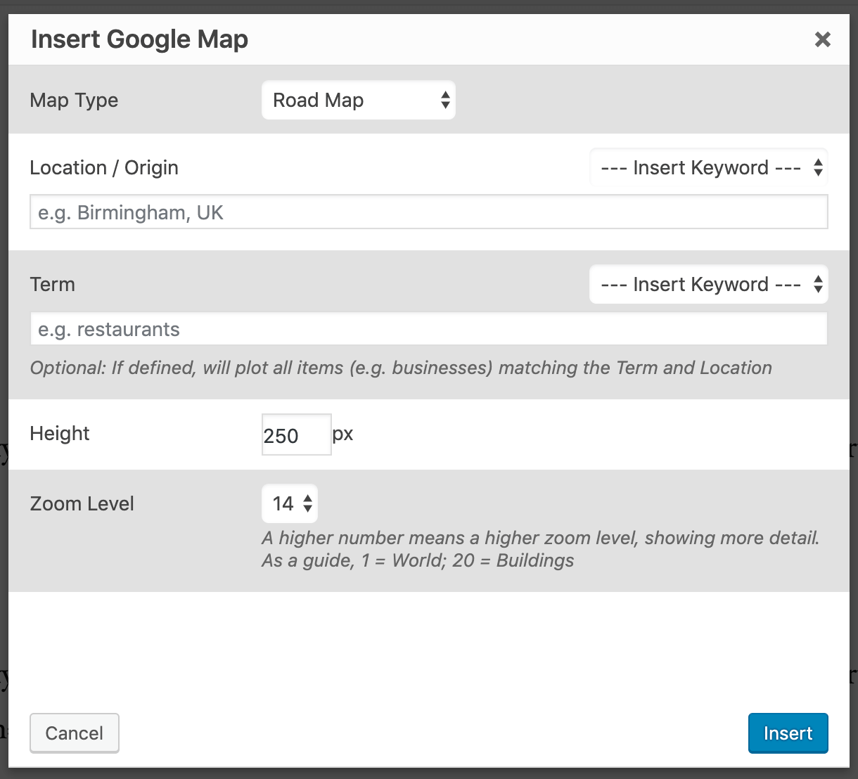 Page Generator Pro: Shortcodes: Google Maps