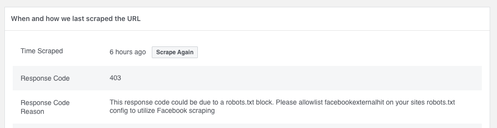 WordPress to Buffer Pro: 403 Forbidden: Facebook Debugger