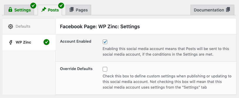 WordPress to Buffer Pro: Account Enabled Result