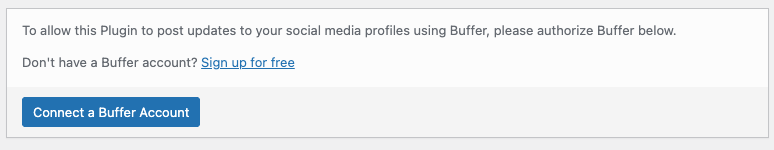 WordPress to Buffer Pro: Connect a Buffer Account