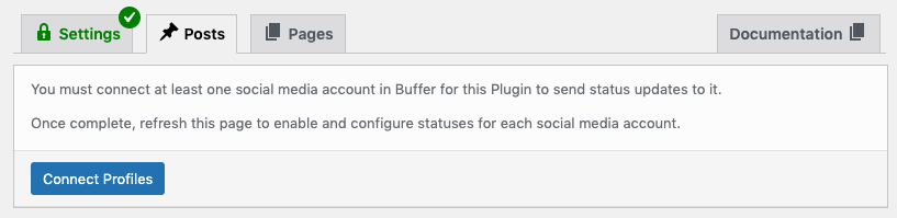 WordPress to Buffer Pro: Connect Profiles