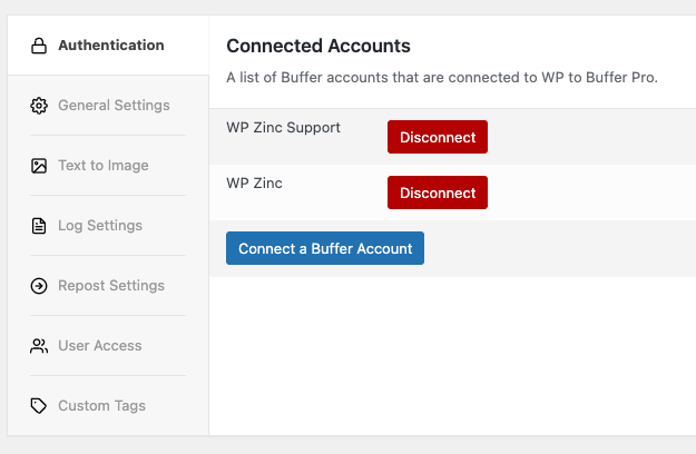 WordPress to Buffer Pro: Multiple Accounts Connected
