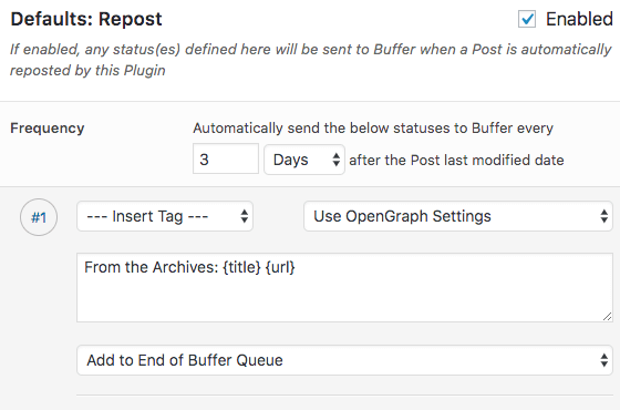 WordPress to Buffer Pro: Automatically Repost Old Posts