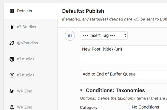 WordPress to Buffer Pro: Separate Options per Social Network