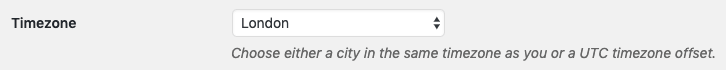 WordPress to Buffer Pro: Timezones: WordPress Settings