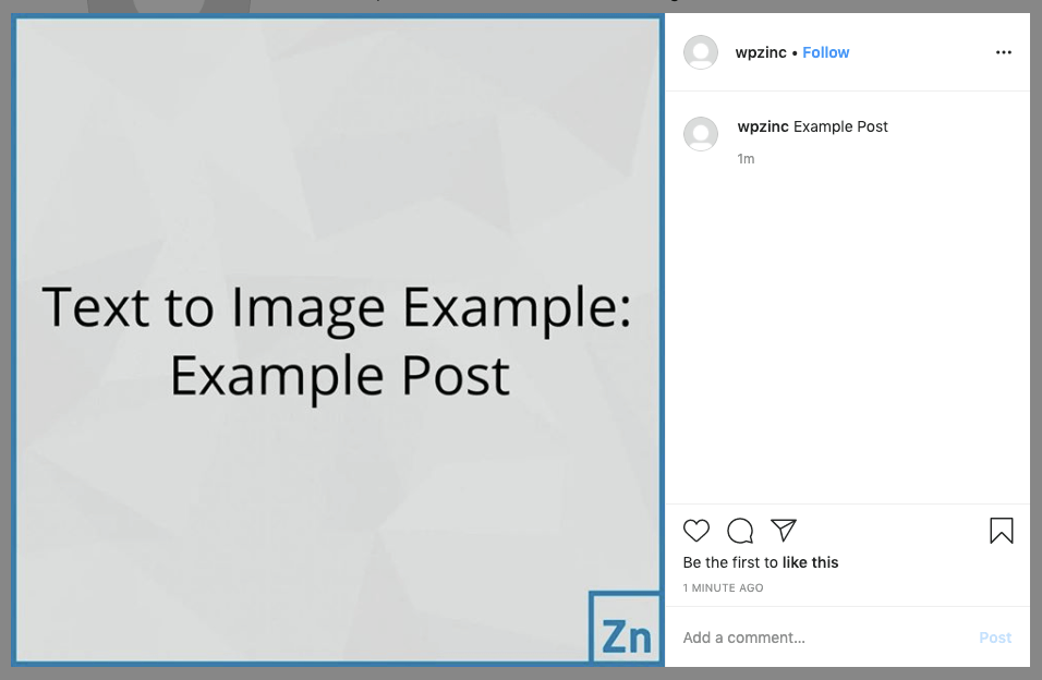 WordPress to Buffer Pro: Status Image: Text to Image, Not Linked to Post: Instagram