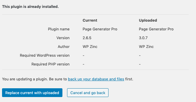 Update Plugin via WordPress Admin Manually