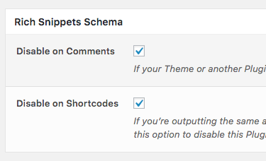 Comment Rating Field Pro: Settings: Rich Snippets