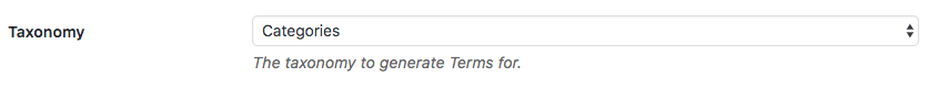 Page Generator Pro: Generate Terms: Taxonomy