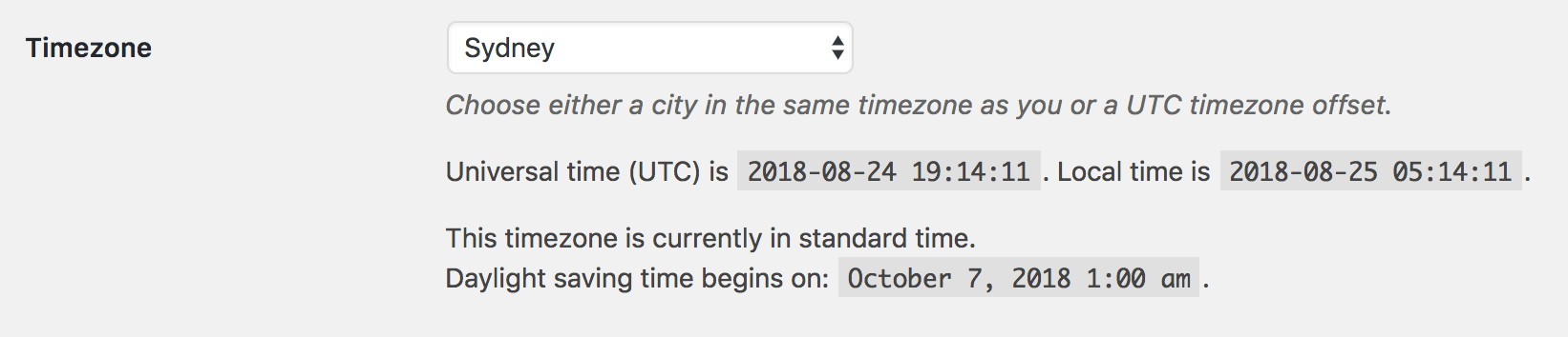 WordPress to Hootsuite Pro: Debugging: WordPress Timezone