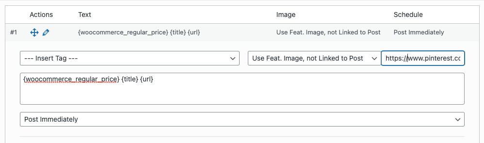 WordPress to Hootsuite Pro: Status Settings: Pinterest Board URL