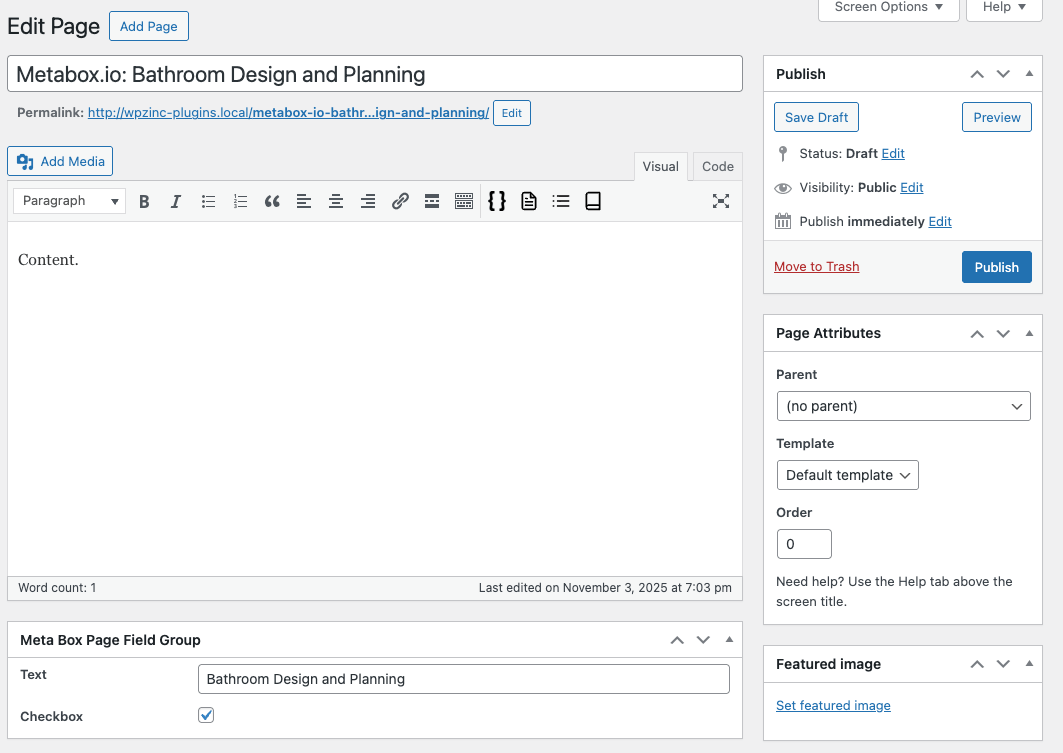 Page Generator Pro Metabox.io: Generated Page Fields