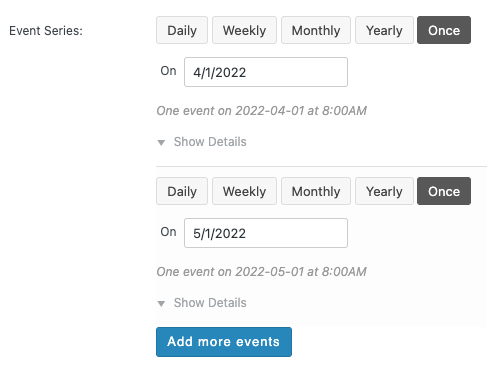 WordPress to Hootsuite Pro: The Events Calendar Pro: Event Series