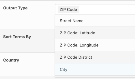 Page Generator Pro: Tutorial: Location Keyword: Selecting ZIP Code as an Output Type