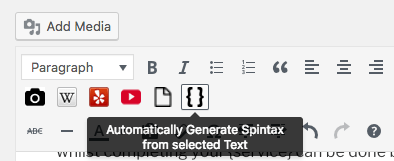 Page Generator Pro: Tutorial: Spintax Button