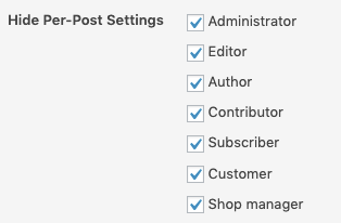 WordPress to SocialPilot Pro: User Access: Hide Per-Post Settings: Example