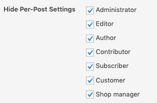 WordPress to Buffer Pro: User Access: Hide Per-Post Settings: Example