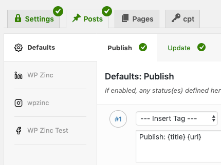 WordPress to Hootsuite Pro: User Access: Enable Specific Profiles: Example Per-Post Settings