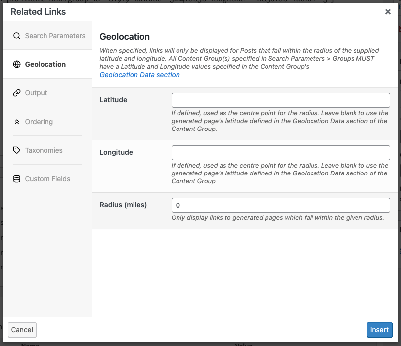 Page Generator Pro: Related Links: Geolocation