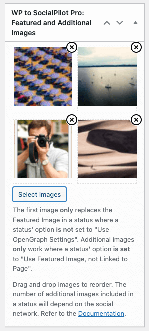 WordPress to SocialPilot Pro: Featured and Additional Images: New UI