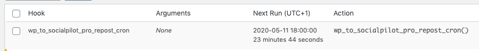 WordPress to SocialPilot Pro: Repost Settings: Cron Event