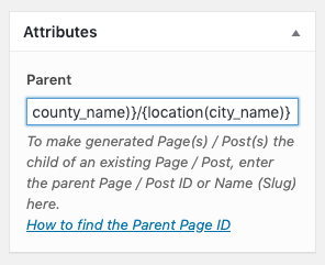 Page Generator Pro: Tutorial: Building Directory: Generate Content: Attributes