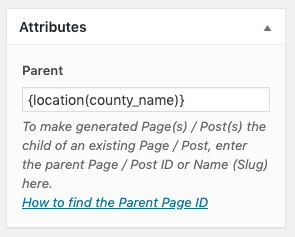 Page Generator Pro: Tutorial: Building Directory: Generate Content: Attributes