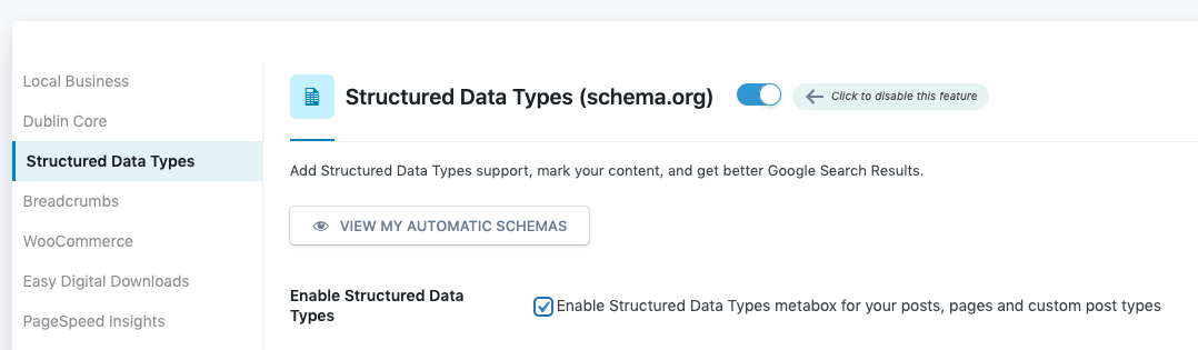 Page Generator Pro: Generate: Schema: SEOPress Pro: Structured Data Types Settings