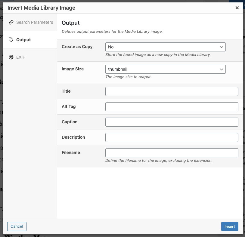 Page Generator Pro: Generate: Shortcodes: Media Library: Output: TinyMCE Modal