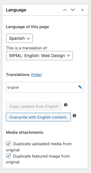 Page Generator Pro: Generate Content: WPML: Spanish Language Settings