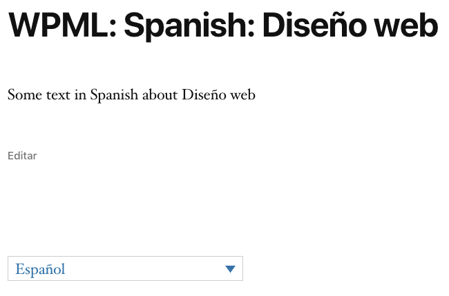 Page Generator Pro: Generate: Multilingual Content: WPML: Content Groups: Generated Content: Spanish