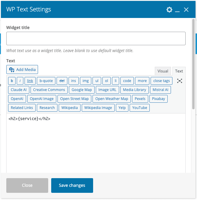 Page Generator Pro: WPBakery: WP Text Block