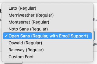 WordPress to Hootsuite Pro: Text to Image: Text Font: Dropdown